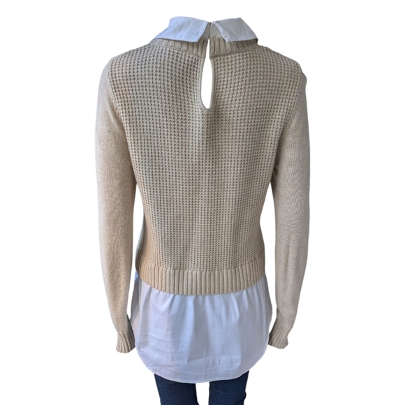 Veronica Beard Wool Cashmere Layered Pullover Sweater - Preppy Old Money - M - Picture 4 of 10